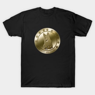 German Shepherd Dog Coin Funny Currency Crypto T-Shirt